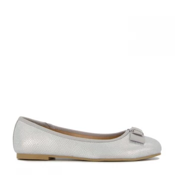 image of Head Over Heels by Dune Silver 'Hyria' Platform Ballet Pumps - 3