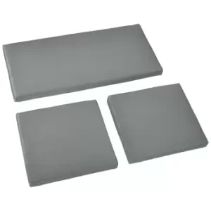 image of Outsunny Outdoor Seat Cushion Pads for Rattan Furniture, 3 PCs Garden Furniture Cushions, Dark Grey