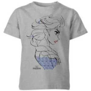 image of Disney Frozen Elsa Sketch Strong Kids T-Shirt - Grey - 11-12 Years