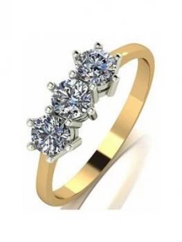 Image of Moissanite 9Ct Gold 0.75Ct Trilogy Ring