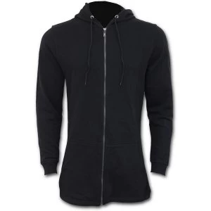 Image of Gothic Rock Fish Tail Full Zip Zip Sleeve Womens Large Hoodie - Black