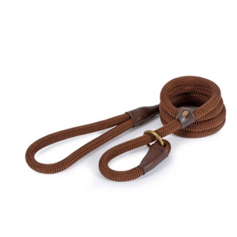 Image of Ancol Deluxe Lightweight Comfortable Strong Nylon 1.5m Training Dog Lead Chocolate