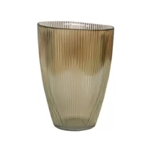 image of Ivyline Tall Ribbed Vase in Mocha