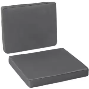 Image of Outsunny - 2 Piece Cushion Seat Cushion Pads for Rattan Furniture Indoor Outdoor - Grey