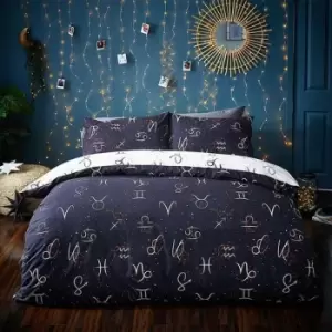 Image of Style Lab Zodiac Duvet Cover Set (Double) (Navy) - Navy
