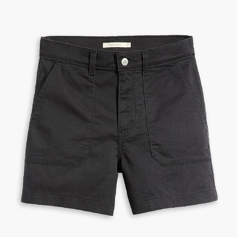 Image of Levis Womens Utility Denim Shorts Caviar female 25 L32