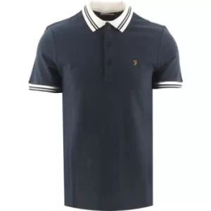 image of Farah Navy Stanton Short Sleeve Polo Shirt