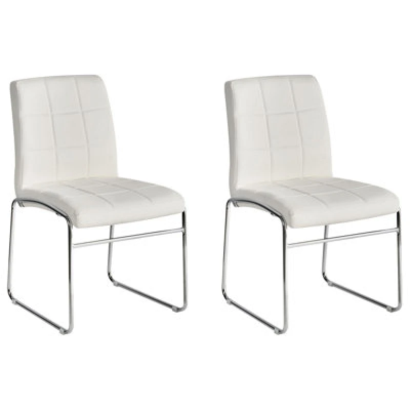 Image of Beliani Set Of 2 Dining Chairs Kiron Faux Leather White