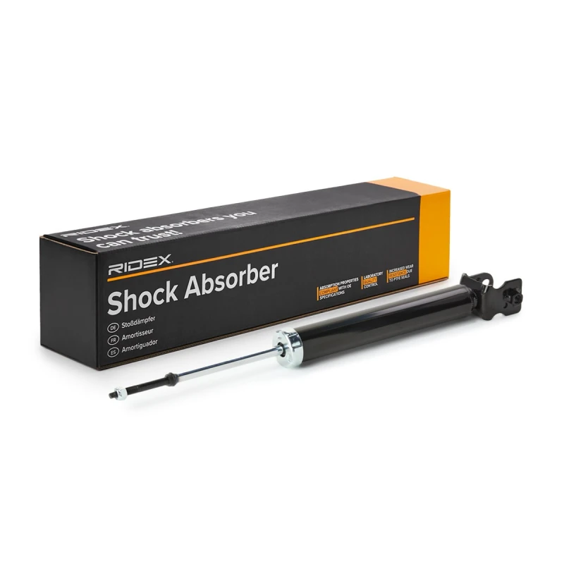 Image of RIDEX 854S0593 Shock absorber Rear Axle, Gas Pressure, Twin-Tube, Telescopic Shock Absorber, Bottom Fork Shock Absorber (854)