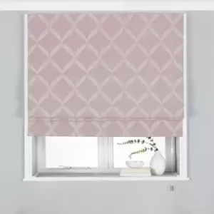 image of Paoletti Olivia Embroidered Blackout Roman Blind Polyester Blush (122X137Cm)