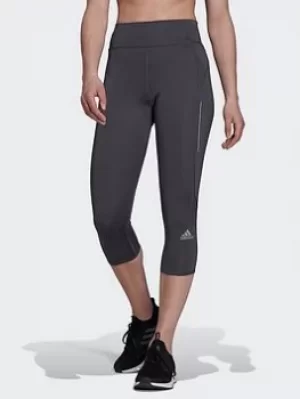 image of adidas Own The Run 3/4 Running Leggings, Black Size M Women