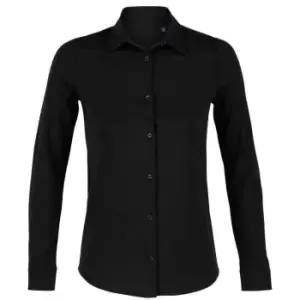 Image of NEOBLU Womens/Ladies Balthazar Jersey Long-Sleeved Shirt (L) (Deep Black)