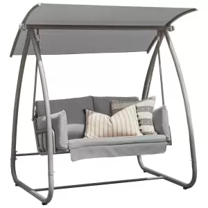 image of Norfolk Leisure Newmarket 2 Seat Steel Grey Swing