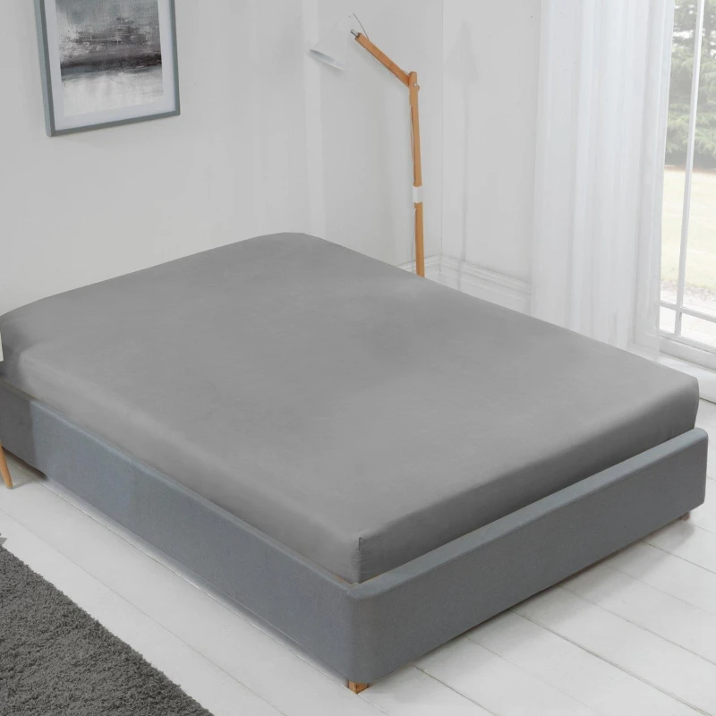 Image of Emma Barclay Fitted Sheet Non Iron Soft Touch Lyla Grey unisex Single
