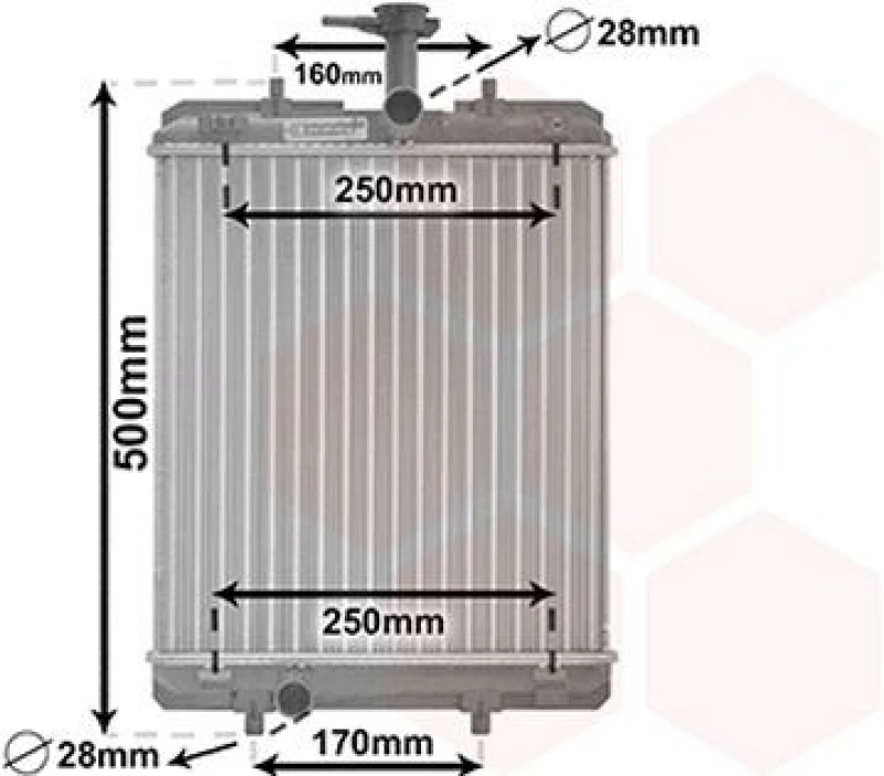 Image of VAN WEZEL Engine radiator VAN WEZEL 53002360