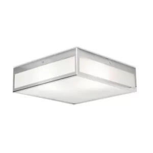 image of Flow 3 Light Large Bathroom Ceiling Light Chrome IP44, E27