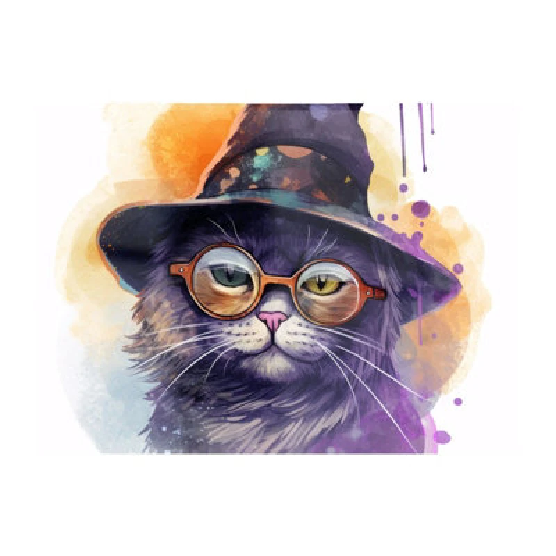 Image of Warren Reed Designer Splashart Cat In A Witches Hat Chopping Board