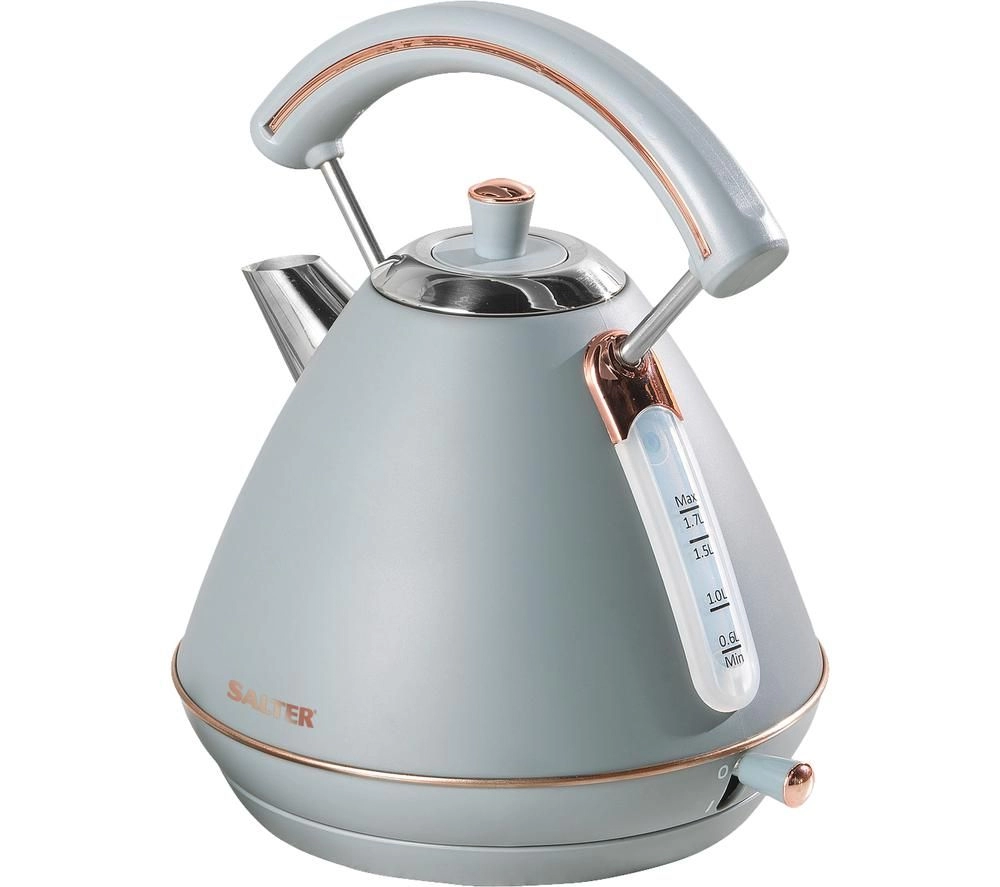 image of Salter 3kw Pyramid Kettle Grey Stainless Steel