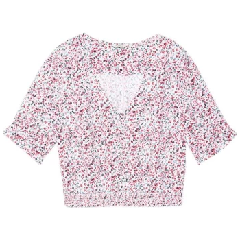 image of Jack Wills Kerry Shirred Waist Blouse - Pink