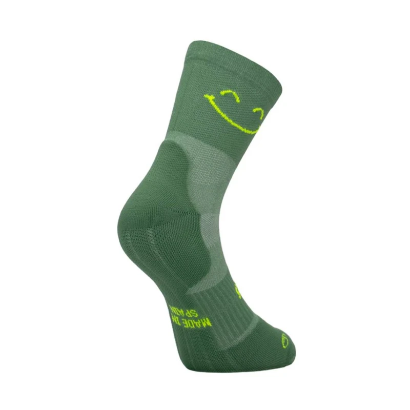 Image of Sporcks Run Ultralight Happy Mode Socks Green, Size XS.