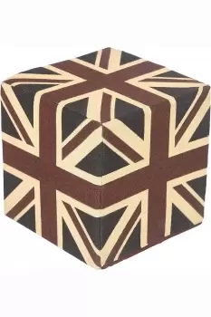 Image of Cotton Cube Pouffe Vintage Union Jack
