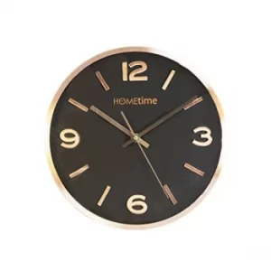 image of Hometime Copper Black Aluminium Wall Clock