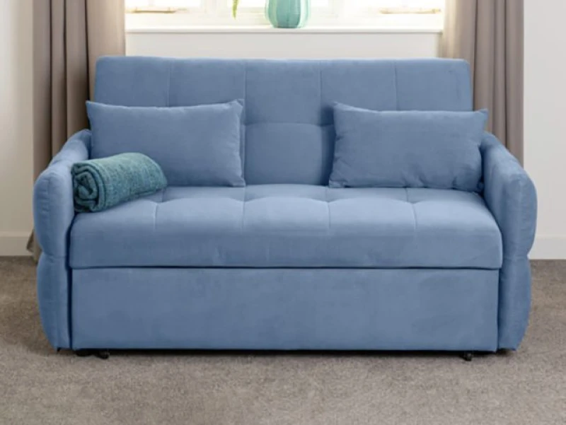 Image of Seconique Chelsea Blue Fabric Sofa Bed