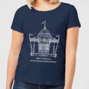 Image of Mary Poppins Carousel Sketch Womens Christmas T-Shirt - Navy - L