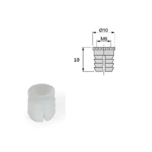 Image of Emuca Furniture Plastic Socket - Size M6 10 x 10mm, Pack of 500