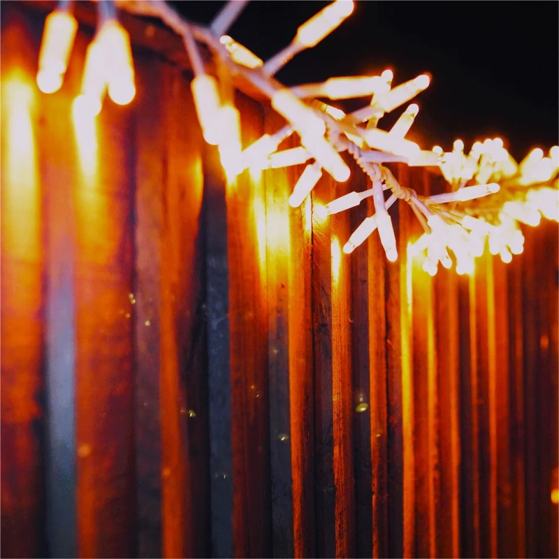 Image of EAGLE-CON 5m Easy-Connect Copper Gold Warm White 250 LED Cluster String Lights With Interconnectable White Rubber Cable ELV-199282