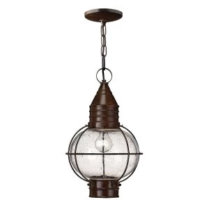 image of 1 Light Outdoor Ceiling Chain Lantern Sienna Bronze, E27