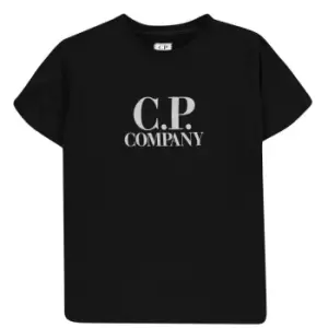 Image of CP COMPANY Boys Goggle Logo T Shirt - Black