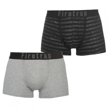 Image of Firetrap 2 Pack Trunks Mens - Grey / Stripe