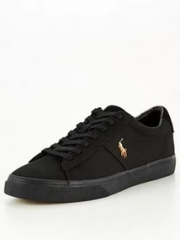 Image of Polo Ralph Lauren Hanford Canvas Trainers - Black, Size 9, Men