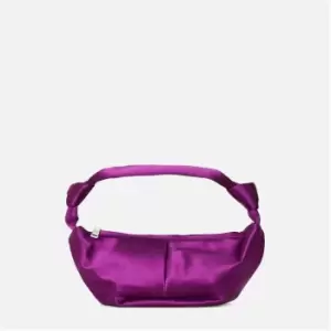 image of Missguided Knot Detail Satin Bag - Purple