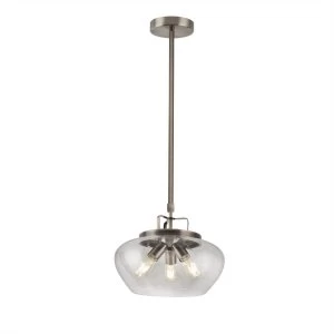 Image of 3 Light Pendant Satin Silver, Glass, E27
