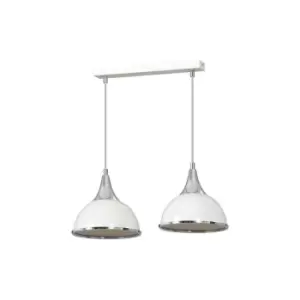 Image of Emibig Polo White Bar Pendant Ceiling Light 2x E27