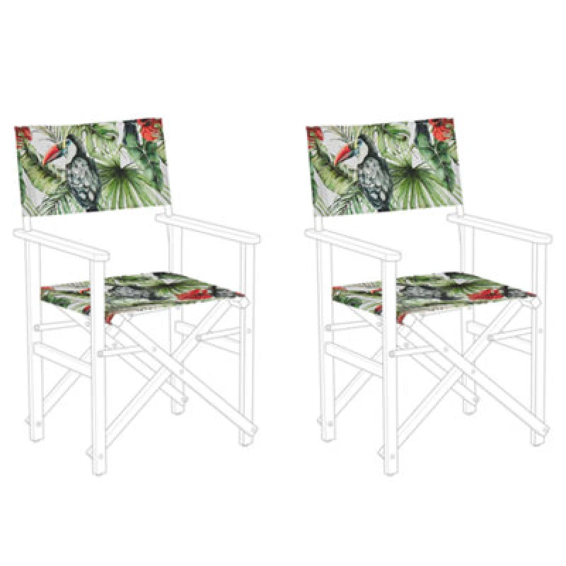 Image of Beliani Set Of 2 Garden Chair Replacement Fabrics Cine Green