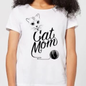 Image of Cat Mom Womens T-Shirt - White - 3XL