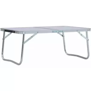 Image of Folding Camping Table White Aluminium 60x40cm Vidaxl White