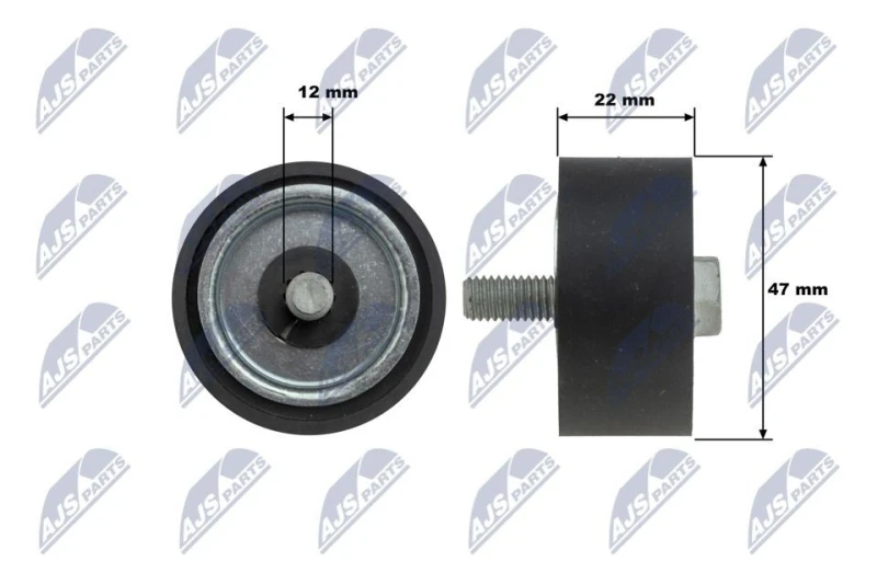 Image of NTY Deflection / guide pulley, V-ribbed belt NTY RNK-ME-087