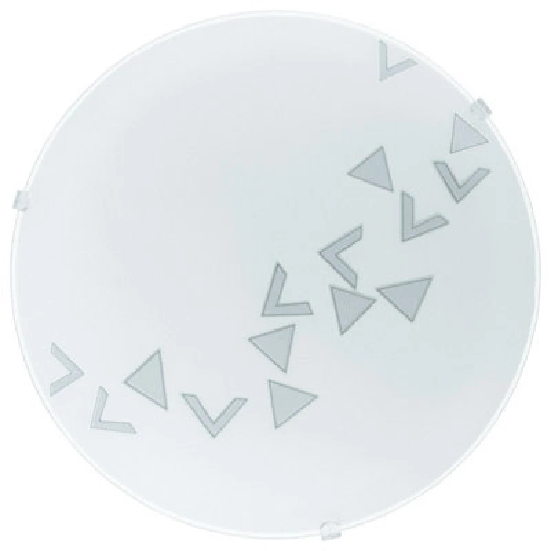 Image of Loops Wall Flush Ceiling Light White Shade Traingle Design Satin Glass Bulb E27 1x60W White