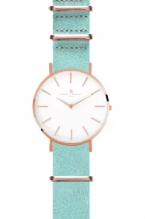 image of Unisex Smart Turnout Master Watch Mint Embossed Leather Strap Watch STL3/RW/56/MIN