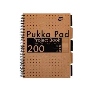 Image of Pukka Pad Kraft Project Book A4 Pack of 3 9566-KRA PP19566
