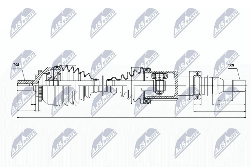 Image of NTY NPW-VV-019 Drive shaft Automatic Transmission, Front Axle Right Drive Shaft (13)