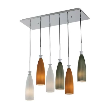 Image of Fan Europe Lighting - Fan Europe SWING 6 Light Cluster Pendant Ceiling Light Multicolour 70x35x27cm