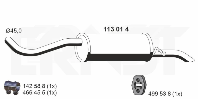 Image of Rear silencer ERNST 113014