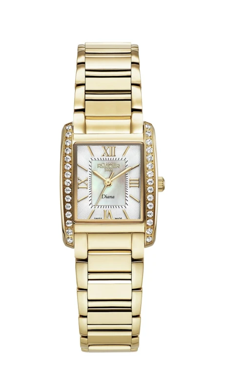Image of Roamer of Switzerland Roamer Diana White Dial Gold Bracelet Ladies Watch