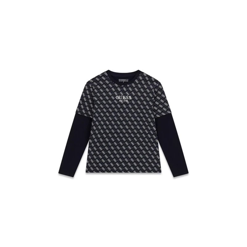Image of Guess Long sleeve T-Shirt Guess Bleu Male 16 ans