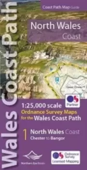 Image of North Wales Coast Path Map : 1:25,000 scale Ordnance Survey mapping for the Wales Coast Path